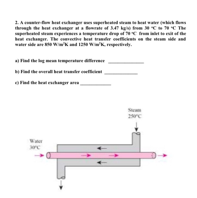 Solved 2. A counterflow heat exchanger uses superheated
