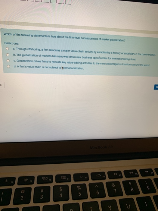 Solved Which of the following statements is true about the | Chegg.com