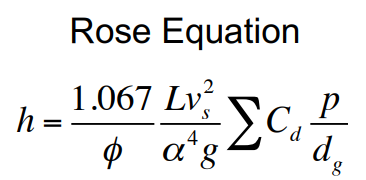 Clean Filter Head-Loss Using the Rose equation 11-6, | Chegg.com