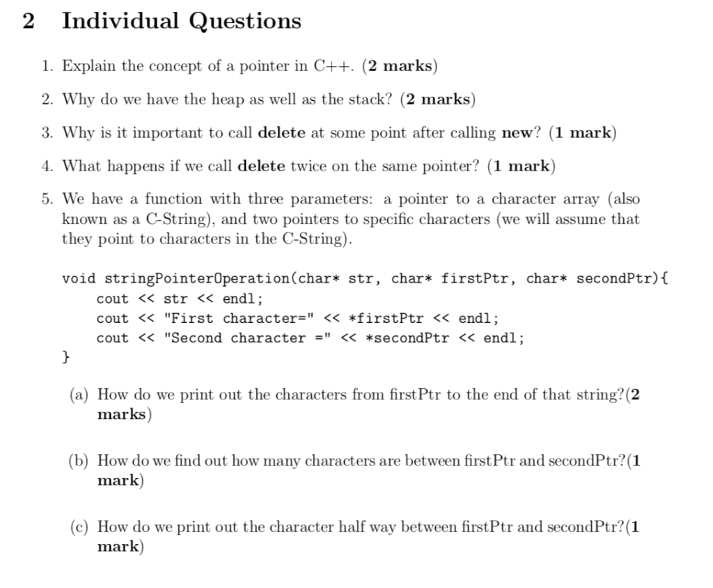 Solved 2 Individual Questions 1. Explain the concept of a | Chegg.com