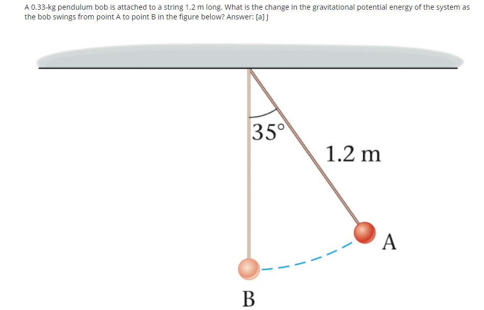 Solved A 0.33-kg pendulum bob is attached to a string 1.2 m | Chegg.com