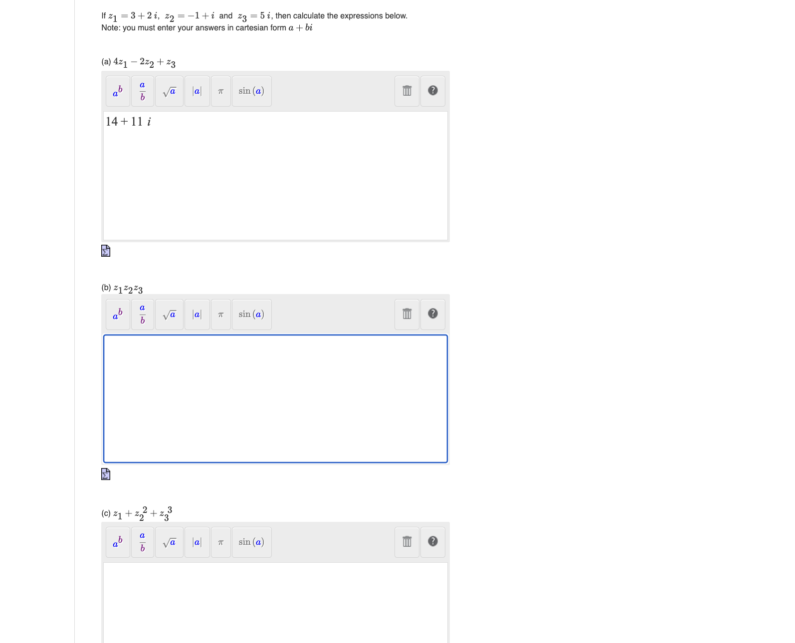Solved 1 Z1 3 2i And Z2 4 3i Find A Z1 Z2 B Z1 Chegg Com