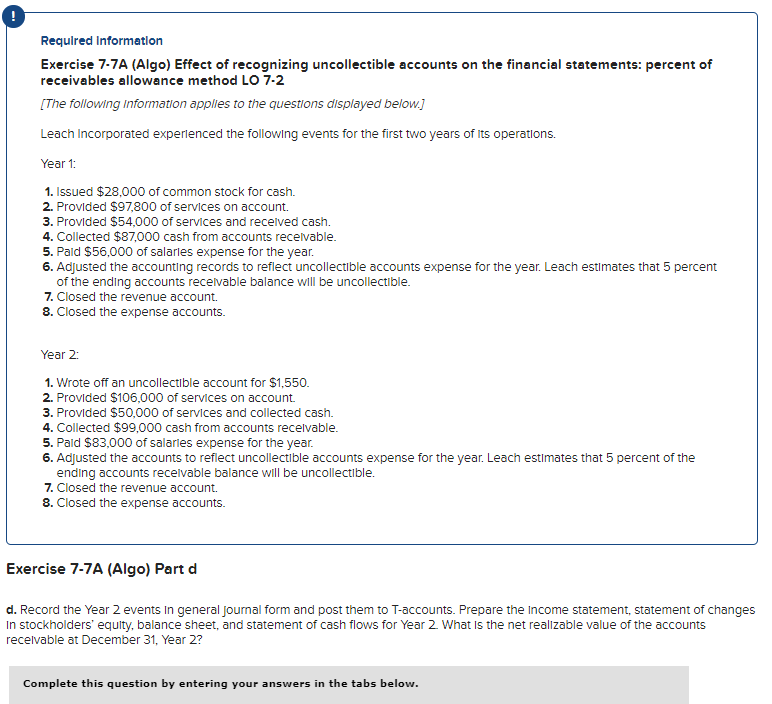 Solved Prepare the balance sheet for Year 2. (Enter amounts | Chegg.com