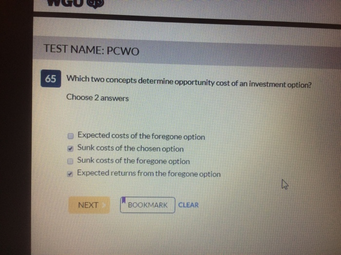 Solved Which two concepts determine opportunity cost of an | Chegg.com