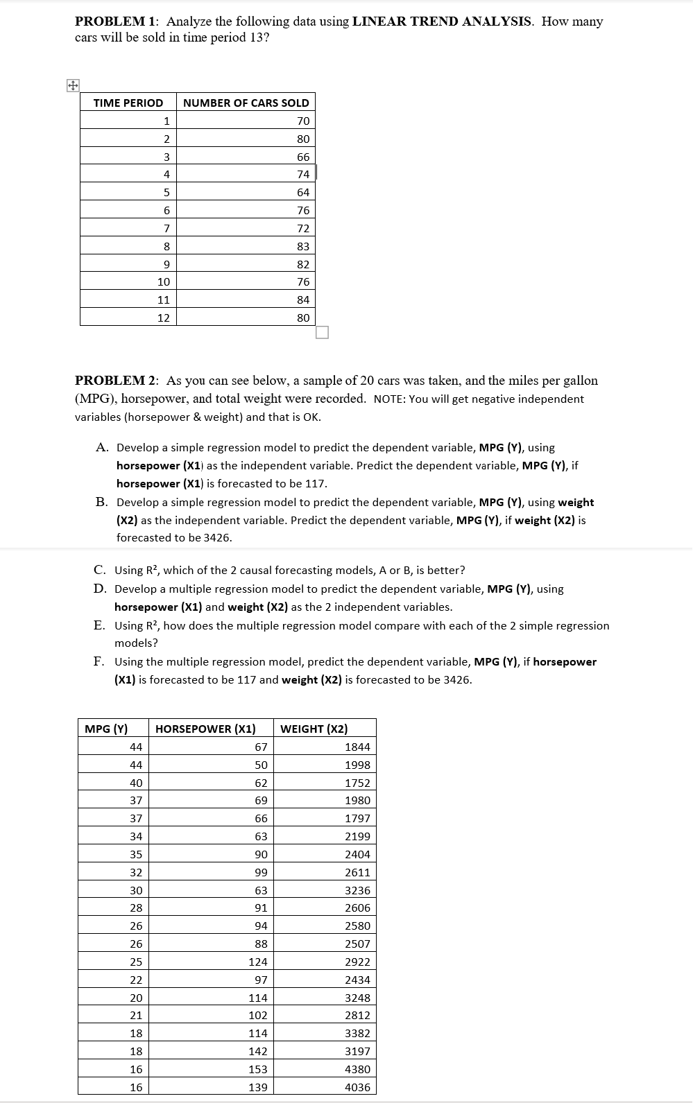 Solved Could you help me solve PROBLEM 2 in Excel Step by | Chegg.com