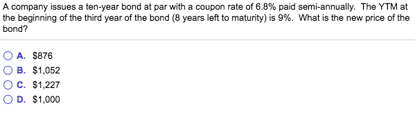 Solved A company issues a ten-year bond at par with a coupon | Chegg.com