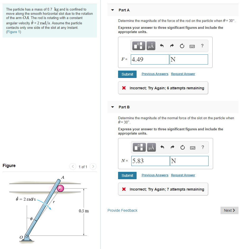 Solved The particle has a mass of 0.7 kg and is confined to | Chegg.com