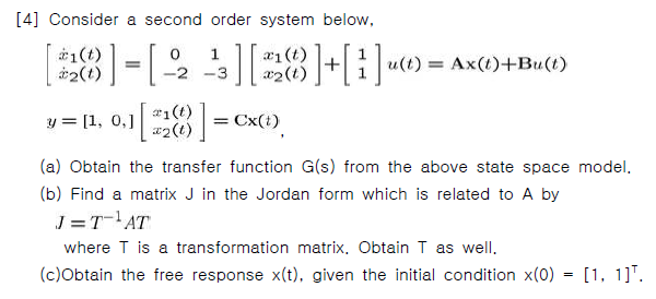 Solved [4] Consider A Second Order System Below, | Chegg.com