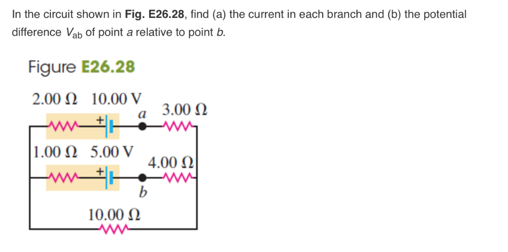 Solved In the circuit shown in Fig. E26.28, find (a) the | Chegg.com