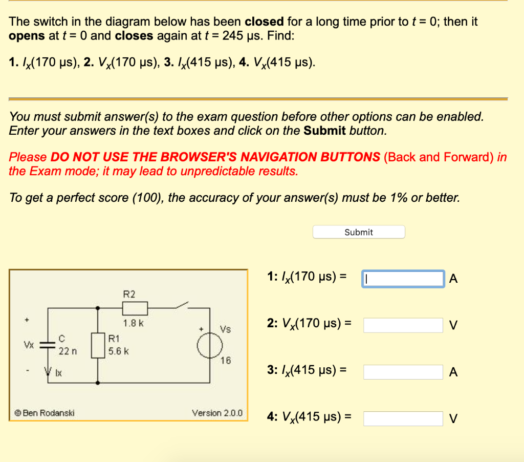 Solved Exercise 7 4 First Order Circuit Transient Respon Chegg Com