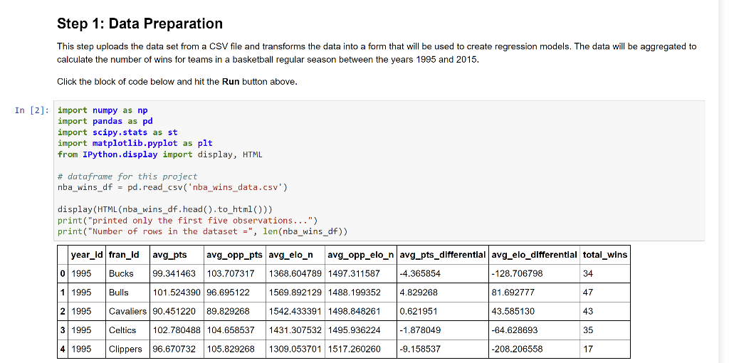 GitHub - hanesy/NBA_Playoffs: Machine learning models to predict NBA playoff  teams based on regular season performance. Using Python: Sklearn, Joblib,  NumPy, Pandas; HTML; CSS; Javascript.