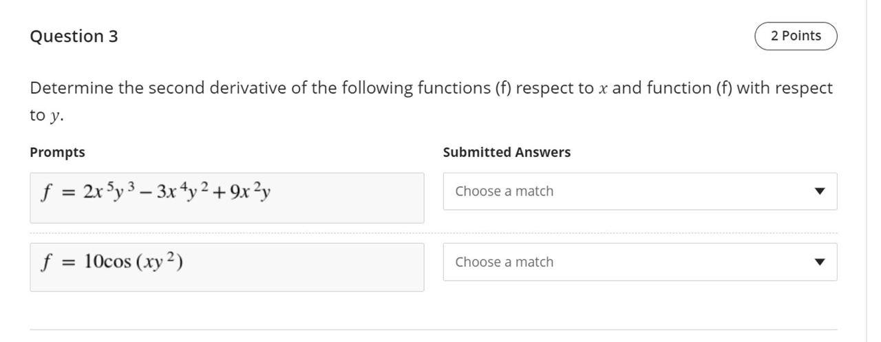 Solved Determine the second derivative of the following | Chegg.com