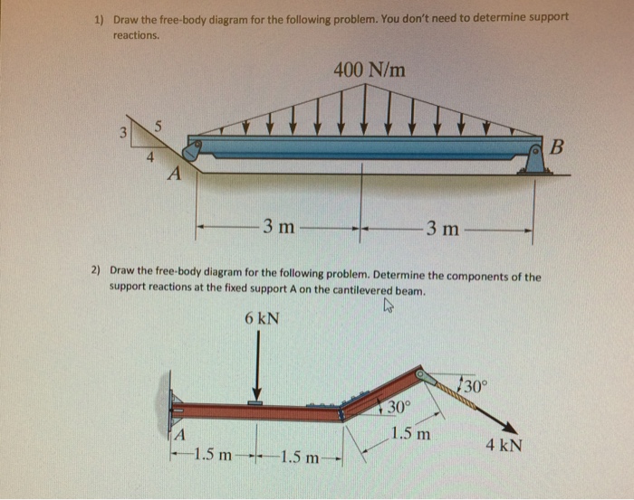 41 draw the freebody diagram for the cantilevered beam. a is the a