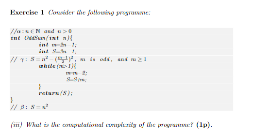 Solved Exercise 1 Consider the following programme: (iii) | Chegg.com