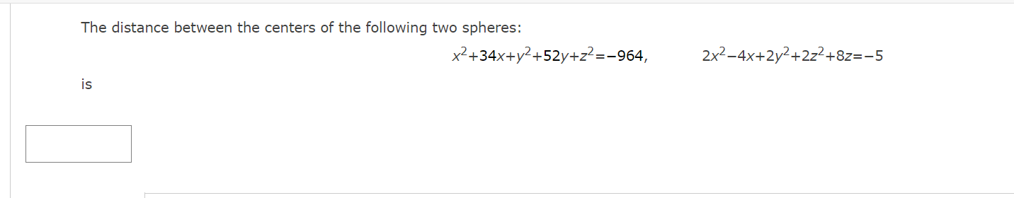 Solved The distance between the centers of the following two | Chegg.com