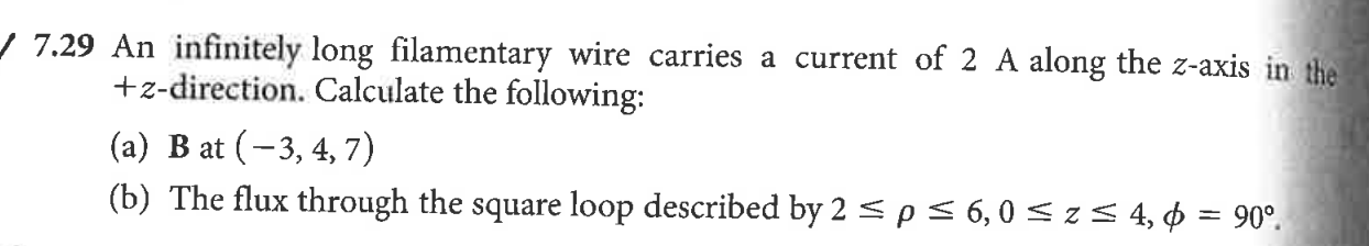 Solved / 7.29 An Infinitely Long Filamentary Wire Carries A | Chegg.com