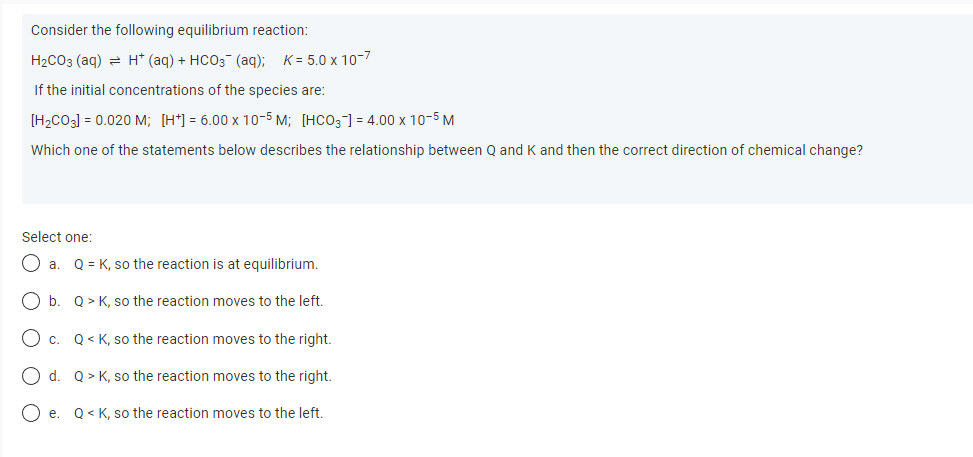 Solved Consider the following equilibrium reaction: | Chegg.com