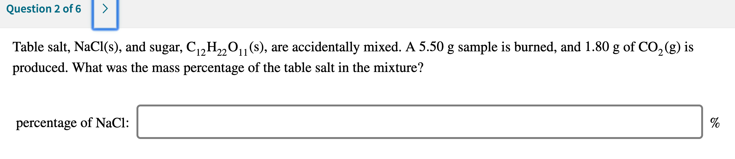 Solved Question 1 of 6 > Complete combustion of 6.70 g of a | Chegg.com