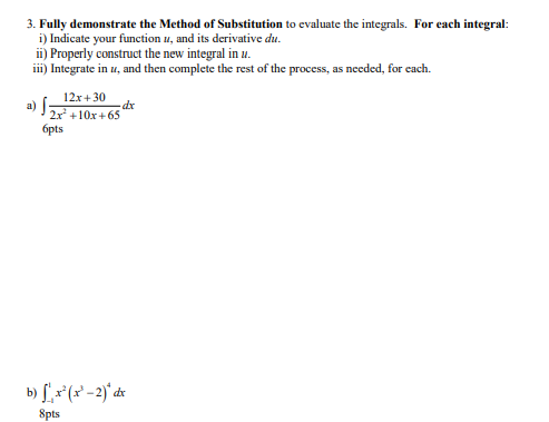 Solved 3. Fully demonstrate the Method of Substitution to | Chegg.com