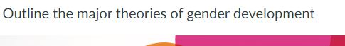 Solved Outline the major theories of gender development | Chegg.com