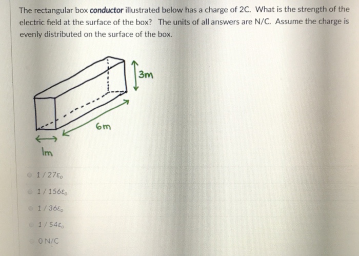 Solved The rectangular box conductor illustrated below has a | Chegg.com