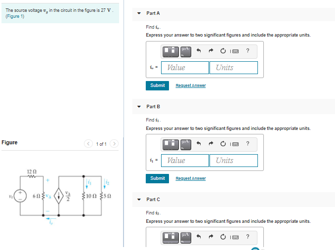 Solved The source voltage v, in the circuit in the figure is | Chegg.com