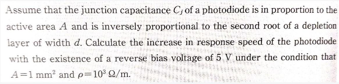 Solved Assume that the junction capacitance Cj of a | Chegg.com