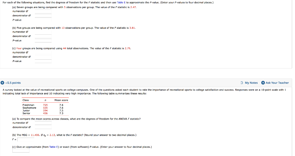Solved For each of the following situations, find the | Chegg.com