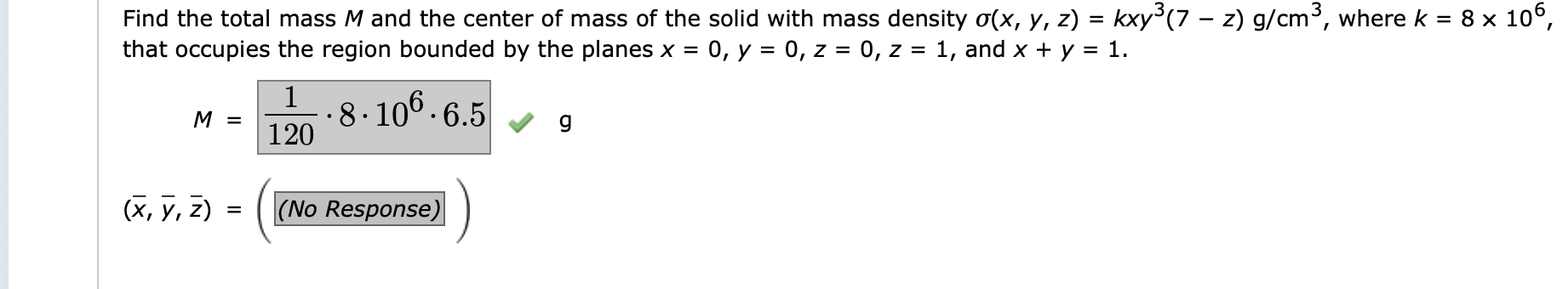 Solved Find the total mass M and the center of mass of the | Chegg.com