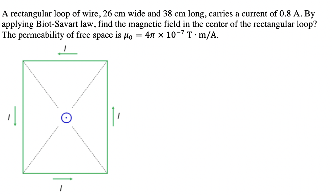 Solved A rectangular loop of wire, 26 cm wide and 38 cm | Chegg.com