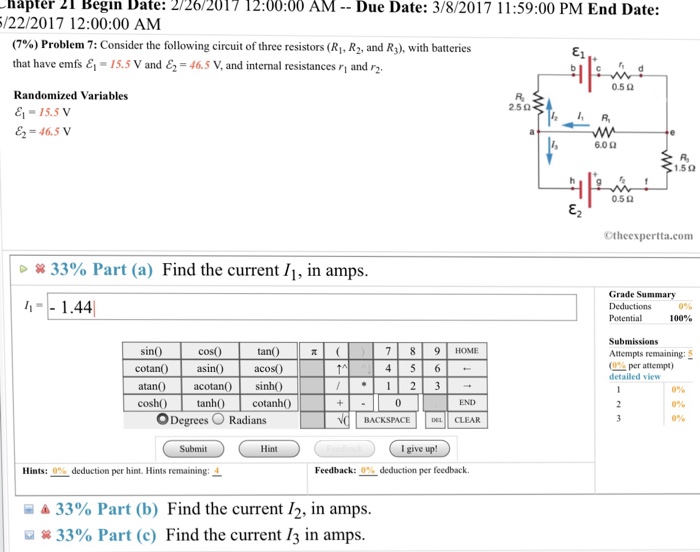 Solved Consider The Following Circuit Of Three Resistors | Chegg.com