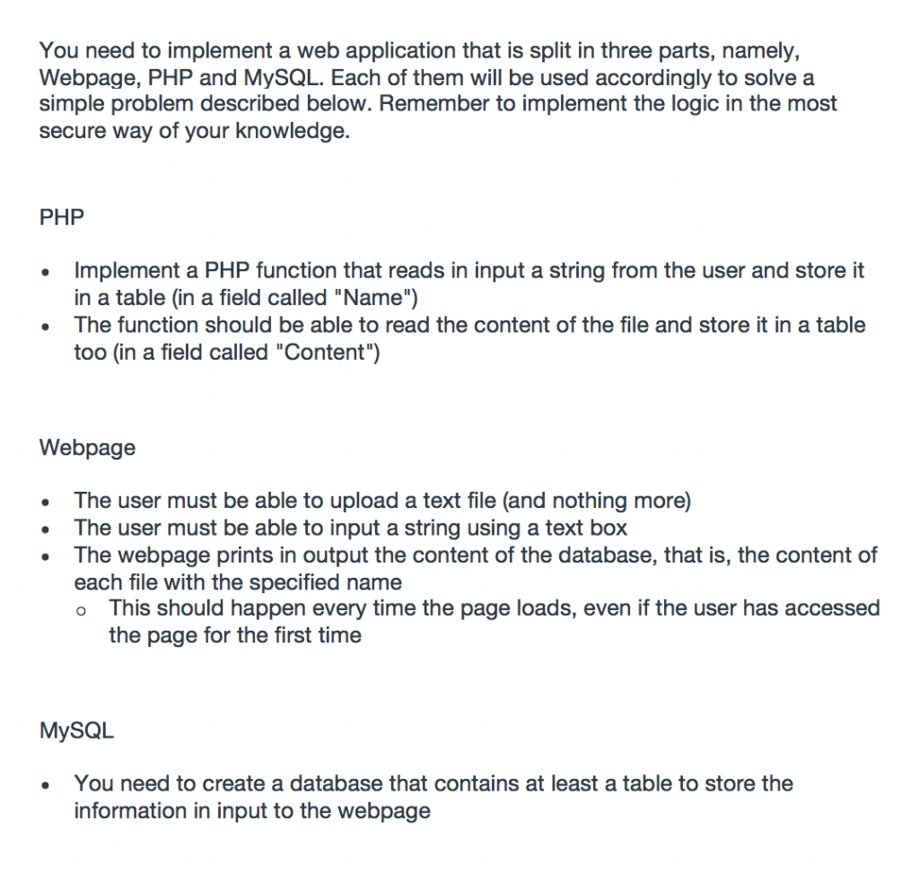Solved You need to implement a web application that is split | Chegg.com