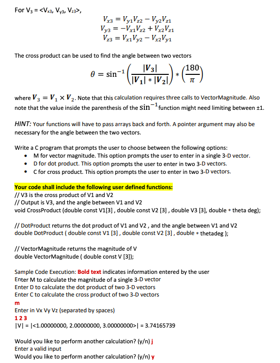 Solved Problem 2 (35 points): Vector Calculations We wish to | Chegg.com