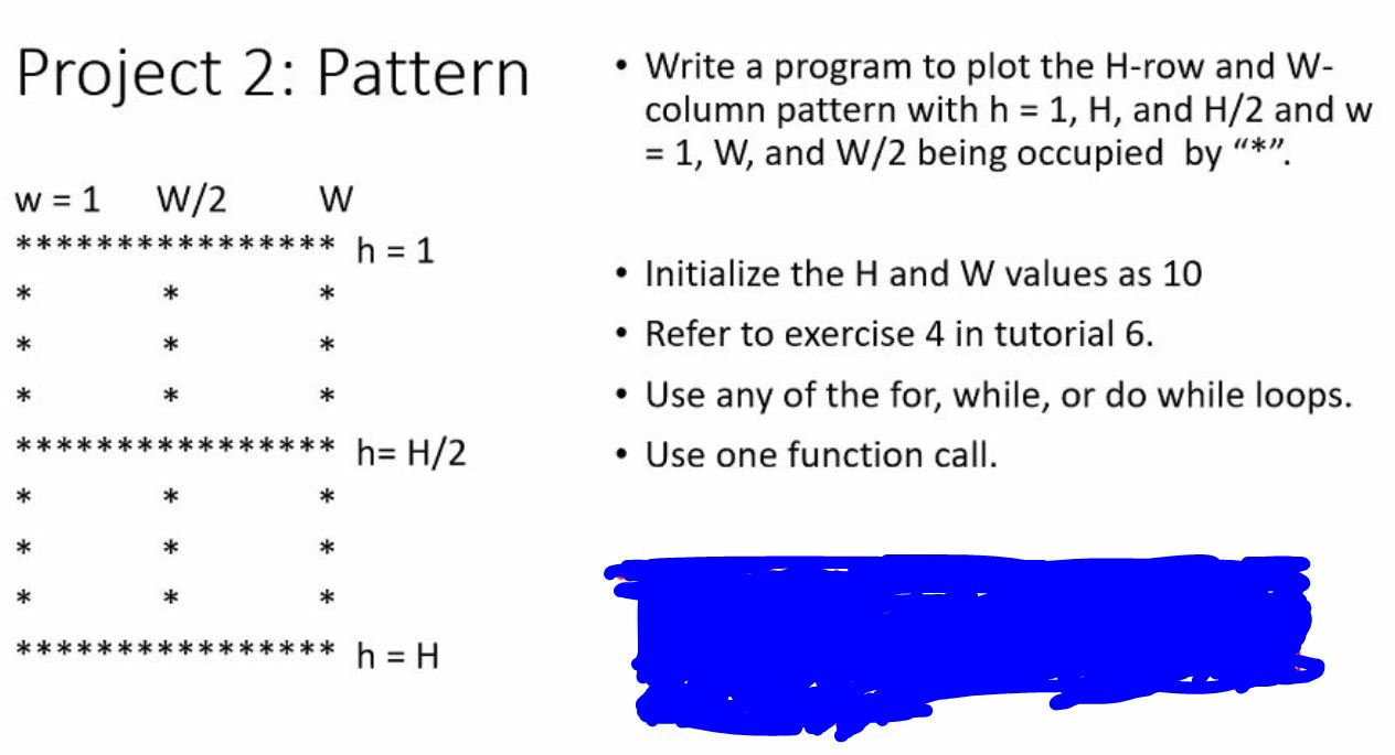 Solved Project 2: Pattern • Write a program to plot the | Chegg.com