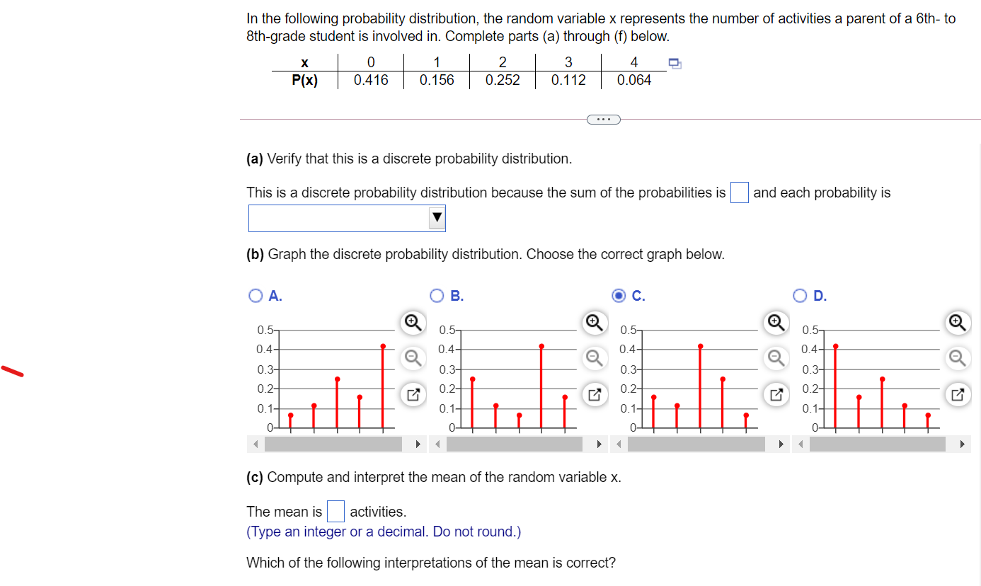 Solved In the following probability distribution, the random | Chegg.com