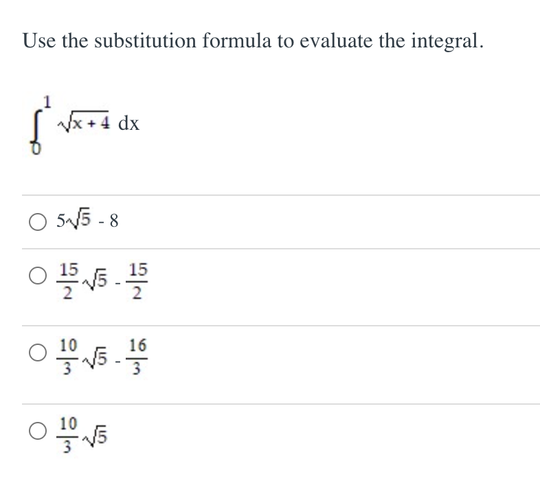 Integration Sq Root Formulas Solved Use the substitution formula to evaluate the | Chegg.com