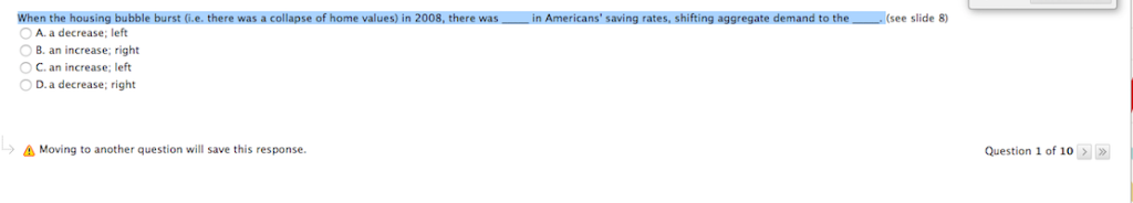 Solved When The Housing Bubble Burst (i.e. There Was A | Chegg.com