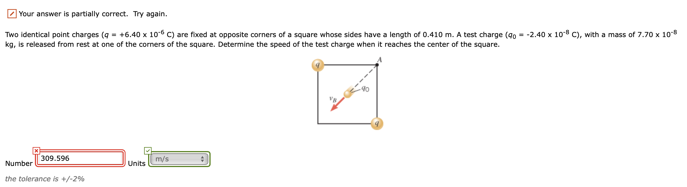 Solved Your answer is partially correct. Try again. Two | Chegg.com