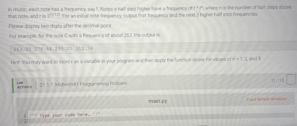 Solved In music, each note has a frequency, say f. Notes a | Chegg.com