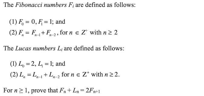 Solved The Fibonacci numbers Fi are defined as follows: (1) | Chegg.com