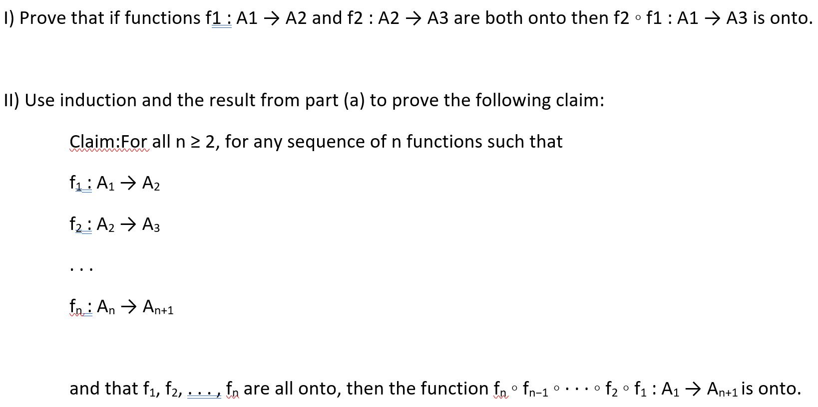 Solved I Prove That If Functions F1 A1 → A2 And F2 A2 →