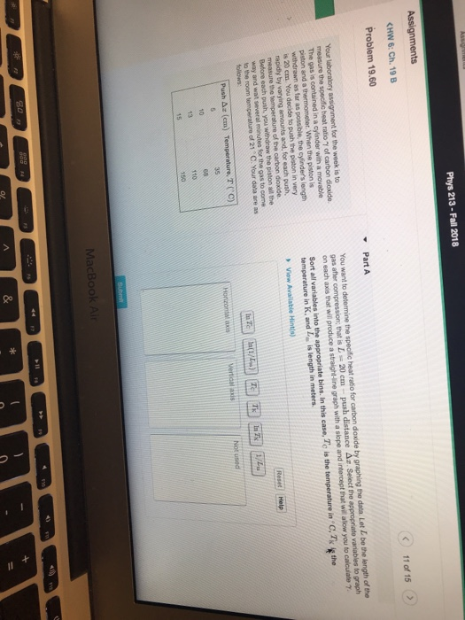 Solved Phys 213 - Fall 2018 CHW 6: Ch. 19 B Problem 19.60 11 | Chegg.com