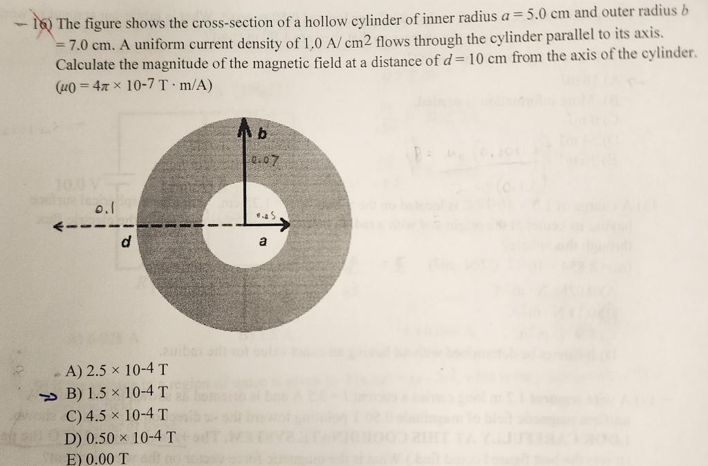 Solved - 10) The Figure Shows The Cross-section Of A Hollow | Chegg.com ...