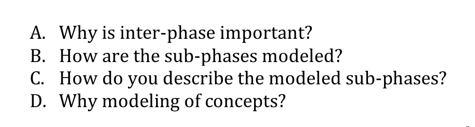 Solved A. Why is inter-phase important? B. How are the | Chegg.com