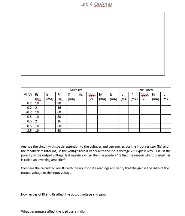Solved In this lab you will simulate the operational | Chegg.com