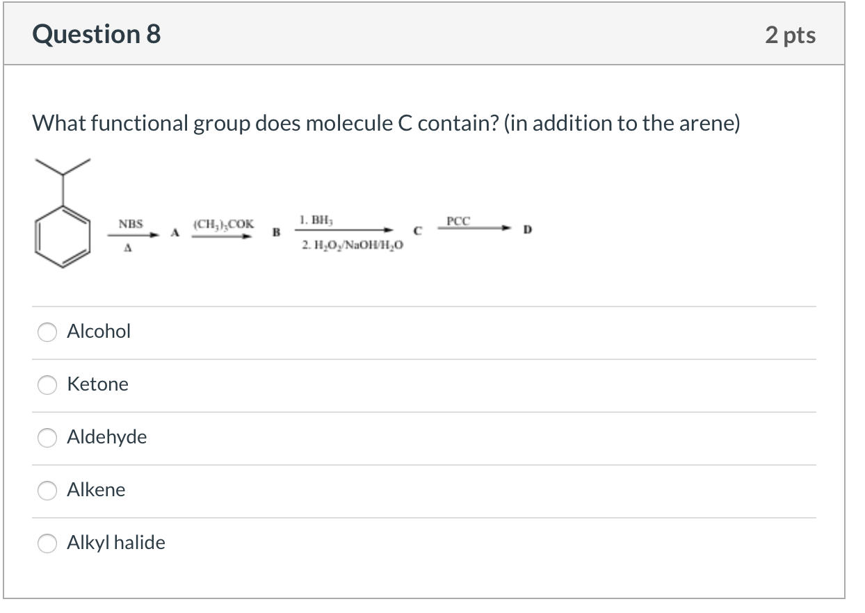 Solved Question 8 2 pts What functional group does molecule | Chegg.com