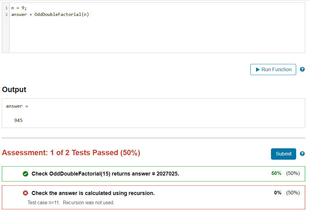 Solved Code in Matlab: function Result = | Chegg.com