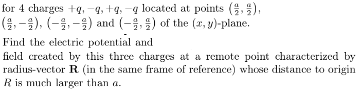 Solved For 4 Charges Q 9 Q Q Located At Points 6 Chegg Com
