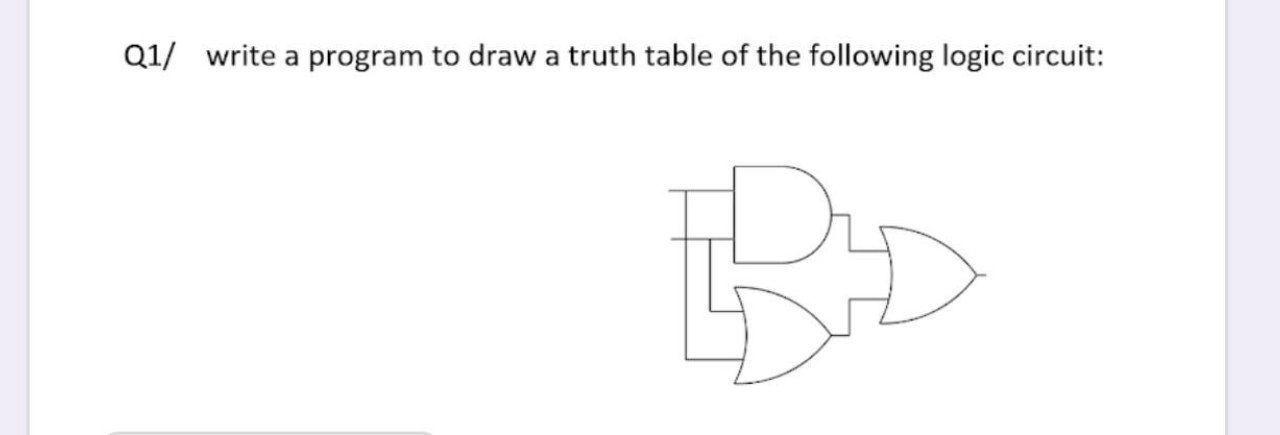 Solved Q1/ write a program to draw a truth table of the | Chegg.com