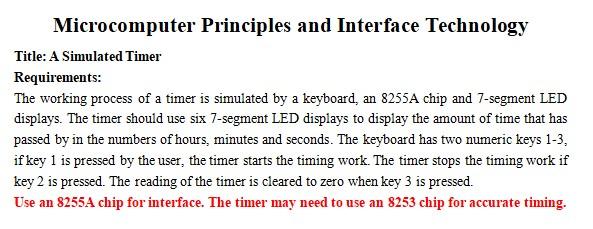Microcomputer Principles and Interface Technology | Chegg.com
